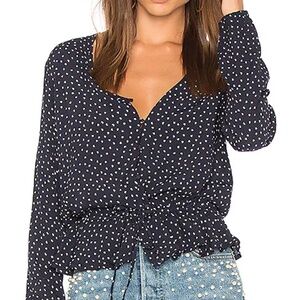 Rails Beaux Blouse in Navy Mini Hearts